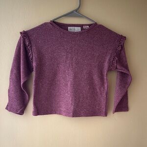 Zara Kids Purple Sweater with Ruffle Trim